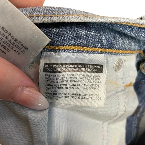 Levi's Wedgie Skinny Distressed Button Fly Jeans Size 29 - Picture 9 of 12